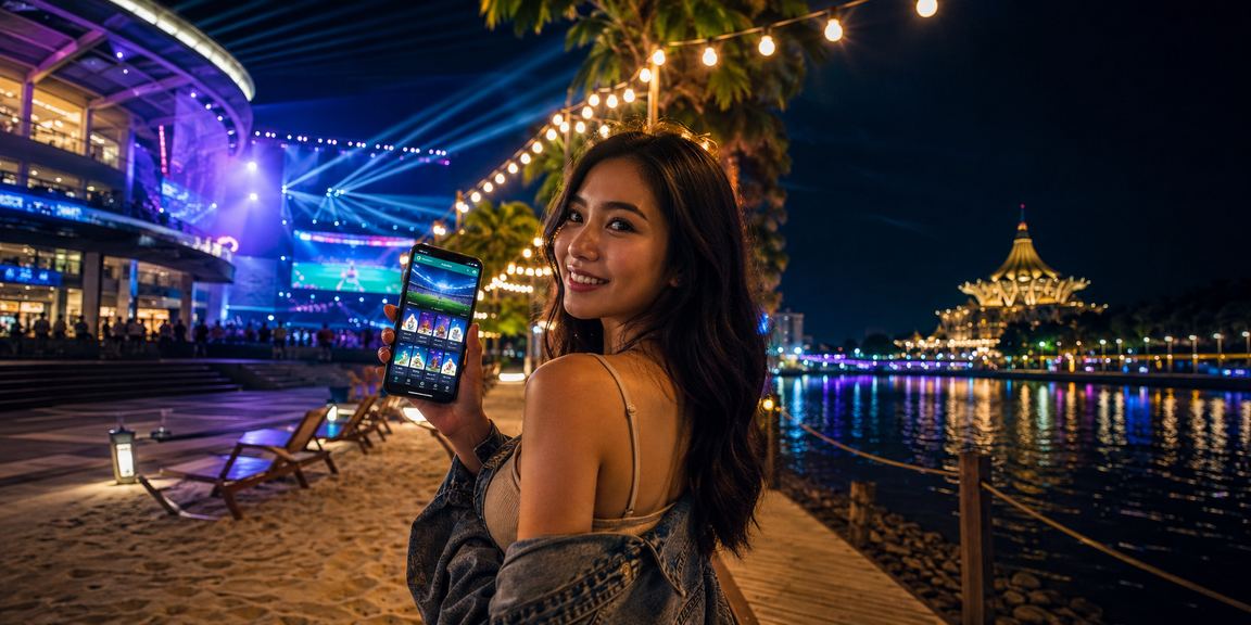 Pemain menggunakan aplikasi kasino mudah alih untuk permainan blackjack